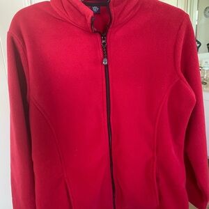 Red Fleece Zip-Up Jacket